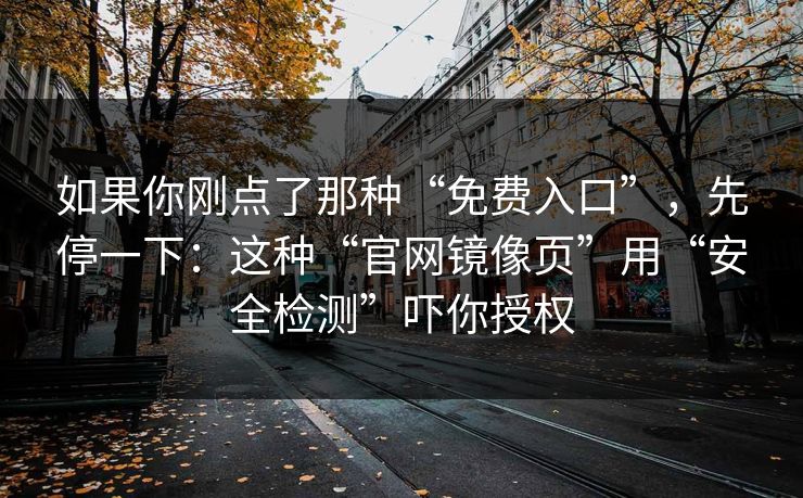 如果你刚点了那种“免费入口”，先停一下：这种“官网镜像页”用“安全检测”吓你授权